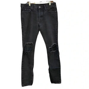 MNML men's size 33 distressed black jeans